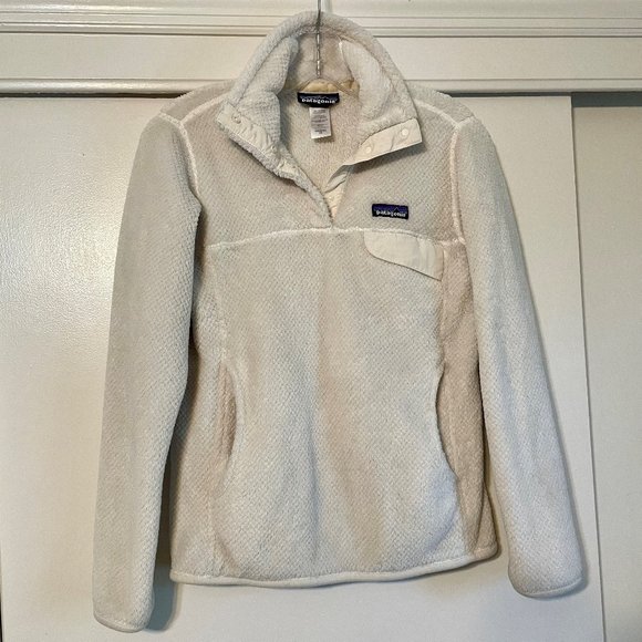 Patagonia Re Tool Snap -T Pullover Jacket Cream Polortec Thermal Pro Fleece XS - Picture 10 of 14